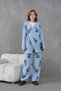 Women's Beaded and Embroidered Side-Tie Wide-Fit Knit Cardigan and Pants Set - 3