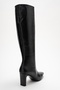Lume Black Skin Genuine Leather Women's Block Heeled Boots - 5