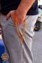 Marley Yellow Capsule Cut Knitted Silver Tassel Crimped Amber Prayer Beads 201024539 - 5