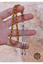 Yellow Barley Cut Crimped Amber Prayer Beads 201024702 - 2