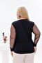 Plus Size Sequin Detailed Stylish Blouse with Tulle Sleeves - 8