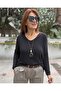 Italian Necklace Ribbed Knitwear Black - 2