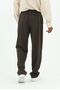 Pleated Elastic Waist Lace-Up Wide Leg Brown Baggy Trousers - 6