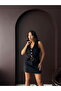 Vintage Style Black Feathered Women's Vest |   Vmf1985 - 3