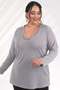 Plus Size Hooded Blouse Gray - 3