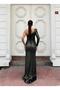 Trend Velvet Sequin Slit Long Sleeve Dress 583356 Khaki - 2