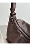New Casual Model Quality Soft Leather Stone Side Pocket Multi-Section Large Size Back and Shoulder Bag - 5