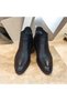 Men's Genuine Leather Boots Fancy Mould Rubber Anti-Slip Sole Thin Elegant Black and Coffee S2023 Shoes - 4