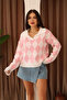 Women's Diamond Pattern Shirt Collar Long Sleeve Knitwear Sweater - 3