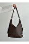 New Casual Model Quality Soft Leather Stone Side Pocket Multi-Section Large Size Back and Shoulder Bag - 7