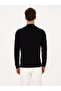 Navy Blue Regular Fit Cotton Blend Zippered Polo Neck Basic Knitwear Sweater 50318721-Vr033 - 5