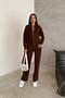 Women's Modal Fabric Zippered Wide Leg College Collar Suit