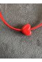 Red Satin Rope Anklet with Heart Detail Adjustable - 4