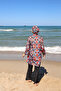 Women's Fully Covered Hijab Swimwear Ethnic Mosaic Set of 3 - 9