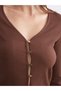 Ozmarka New Season V-Neck Textured Women's Cardigan - 3