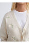 V Planting Flower Embroidery Women's Knitwear Cardigan for Style Enthusiasts from Uzg Store - 4