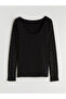 Lcw Everyday Black Boat Neck Stone-Embellished Blouse - 7