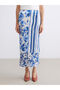 Esvab • Modern & Distinctive Floral Slit Satin Skirt with Zipper at the Waist - 3