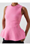 Nevavm Oval Collar Peplum Knitwear Blouse with a Difference - 3