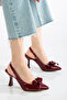 Amanda Women Patent Leather Thick Bow Pointed Toe Casual Stylish Special Occasions Thin Heels Shoes - 7
