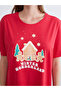 Two Mt Shop Quality Lcw Dream Red Combed Cotton Printed Short Sleeve Women's Nightgown - 4