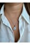 Women's Steel Necklace Rotatable Flower Stone Model - 2