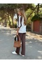 Şans Li̇fe Women's Raglan Sleeve Stand Collar Color Block Two-Piece Set with Pants - 8