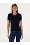 Navy Blue Slim Fit Knitwear T-Shirt 50316341-Vr033 - 3