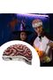 Brain Red color Shaped Hat - Brain Beanie tie red Hats, Realistic Costume Accessory Photo Props - 2