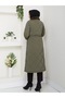 Women's Padded Collar Fur-Lined Khaki Nova Quilted Coat - 4