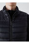 Black Standard Fit Stand Collar Men's Puffer Vest - 6