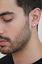 Magnetized Gray Plain Round Women Men Unisex 316L Steel Earrings 8mm 2Pcs - 4
