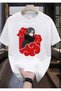 Uchiha Itachi Naruto Anime Character Design Printed T-Shirt Inisex White Short Sleeve
