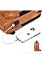PU Leather Crossbody Chest Bag with USB Charging Port, Bobo Messenger Bag For Men, Travel - 3