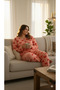Long Sleeve Seasonal Printed Plus Size Women's Pajama Set - 3