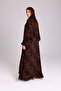 Modern Blotch Prints Maxi Orange Abaya - 3