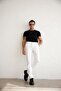 Men's Dobby Slim Fit White Trousers - 2