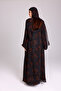 Modern Blotch Prints Maxi Blue Abaya - 4
