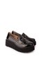 Genuine Leather Wedge Heeled Stylish Shoes Ast.8401 Black Patent Leather - 2