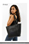 Black Shk255 Large Size Faux Leather Hand, Arm and Shoulder Bag with Front Pocket and Zipper - 8
