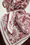 City of Echoes - Burgundy - Vierra Patterned Viscose Scarf - 90X90 cm - 4