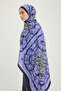 Sultan's Coat of Arms - Blue - Vierra Patterned Viscose Shawl - 70X190 cm - 3