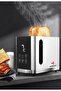Daily Collection Toaster – 800W Brushed Stainless Steel 2-Slice Toaster with Electronic Browning Control and White Display (ME-TST104) - 2