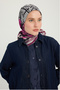Süvarı Coat of Arms - Fuchsia - Vierra Patterned Viscose Scarf - 90X90 cm