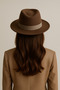 Women's Khaki Panama Fedora Adjustable Hat from the Model Category - 6
