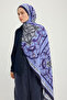 Sultan's Coat of Arms - Blue - Vierra Patterned Viscose Shawl - 70X190 cm