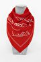 Red Moon Star Turkish Flag Themed Cotton Fabric Scarf - Bandana - 23 April, 29 October, 19 May - 2