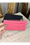 Faux Leather Women's Fuchsia Card Holder - Zippered Card Holder with Coin Compartment - 2