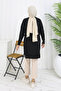 Collar Detailed Long Mercerized Cardigan N3260 Black - 4