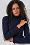 Women's Long Sleeve Ribbed Bodysuit 976 - Navy Blue - 4